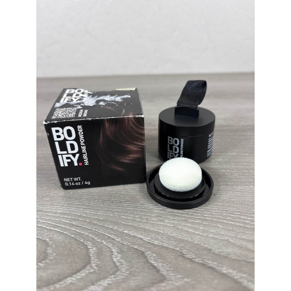 Boldify Hairline Powder Medium Brown 4g Root Touch Up Thinning Hair Concealer